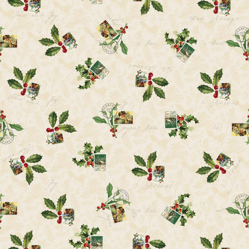 Holiday Nostalgia Holly Stamps - Cream