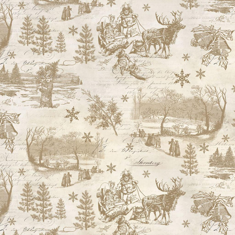 Holiday Nostalgia Toile - Light Caramel
