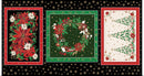 Holiday Nouveau 24" Block Panel - Black with Gold metallic accents
