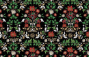 Holiday Nouveau Garden - Black with gold metallic accents