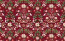 Holiday Nouveau Garden - Crimson with gold metallic accents