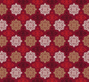 Holiday Nouveau Holiday Meallions - Crimson with gold metallic accents