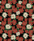 Holiday Nouveau Poinsettias In Bloom - Black with gold metallic accents