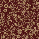 Holiday Tidings Holiday Vines - Burgundy with Gold Metallic