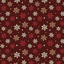 Holiday Tidings Snowflake Splendor - Burgundy with Gold Metallic