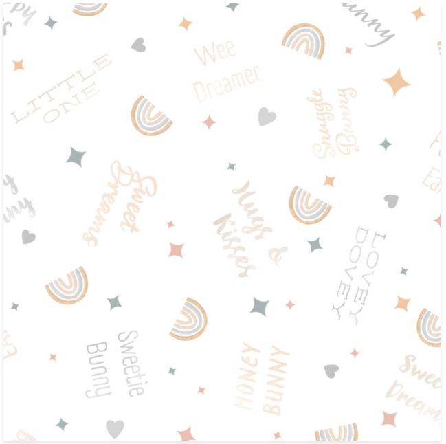 Honey Bunny Bunny Words - White