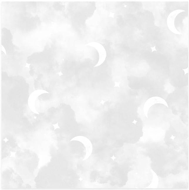 Honey Bunny Clouds & Moons - Light Grey