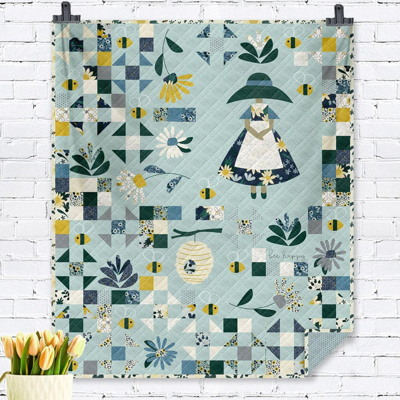 Honeybee Bee Happy Pattern 42" x 50"