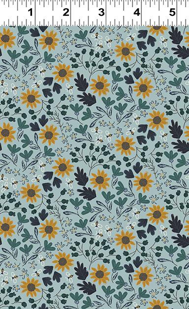 Honeybee Small Sunflowers - Light Teal