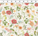 Hummingbird Days Mixed Floral - Light Cream