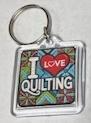 I Love Quilting Keychains