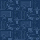 Ice Hockey On The Ice - Dark Blue