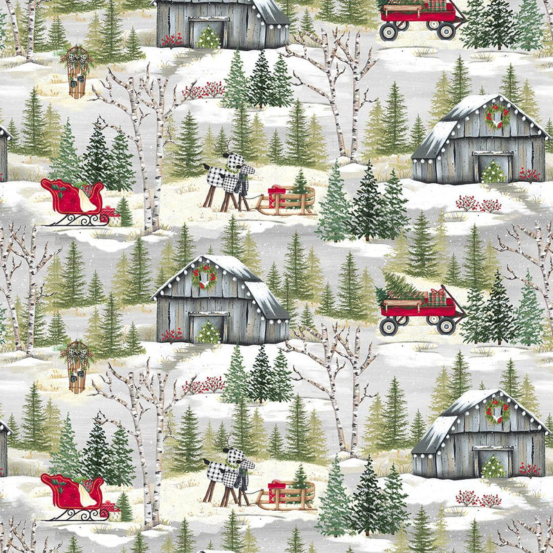 It's Christmas Time Winter Scenic - Gray