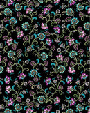 Jacobean Garden Floral Arabesque - Black