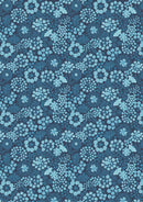 Jardin d'Hiver Flannel Butterfly Floral - Dark Blue