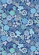Jardin d'Hiver Flannel Large Winter Floral - Blue
