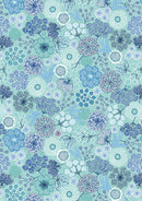 Jardin d'Hiver Flannel Large Winter Floral - Ice