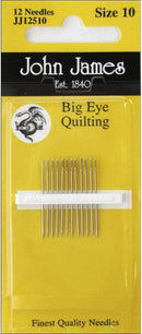 John James - Big Eye Quilting Hand Needles - Size 10