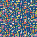 Let's Eat Cake Birthday Words - Navy
