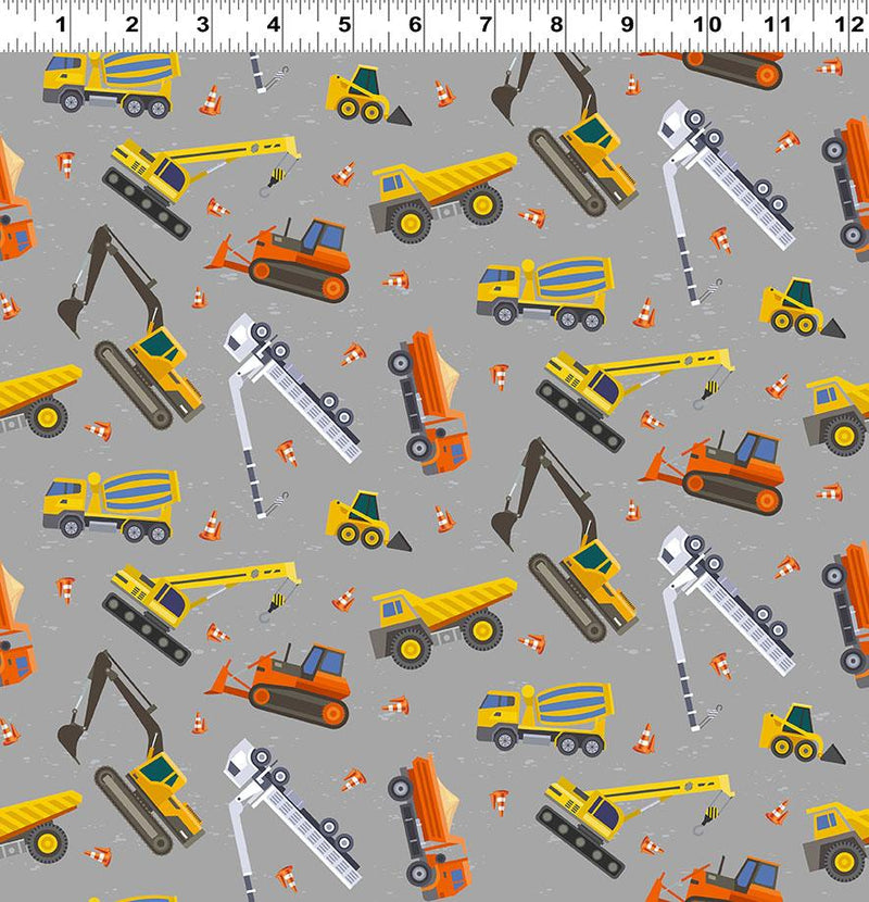 Let's Go Construction Vehicles - Gray