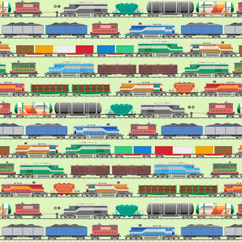 Let's Go Trains - Light Green