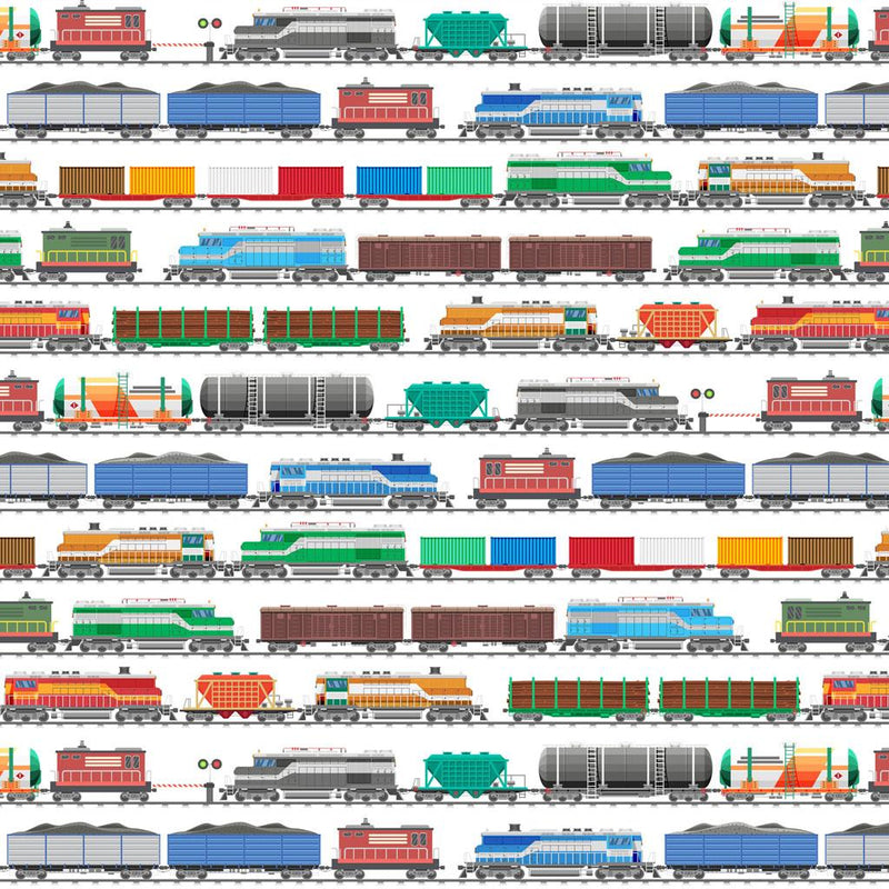 Let's Go Trains - White