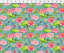 Lily Pond Dragonfly Floral - Light Teal