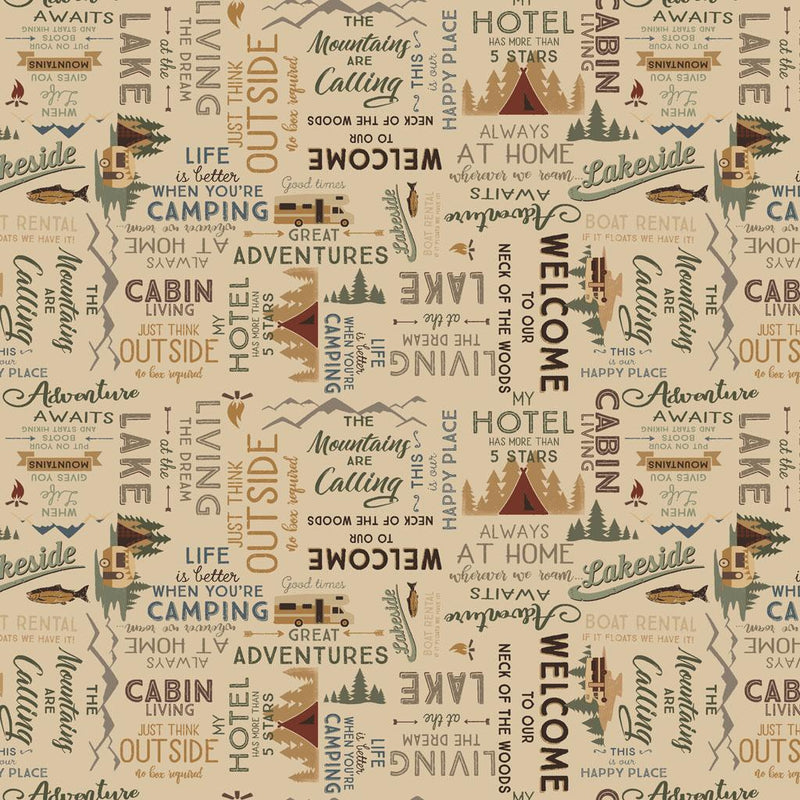 Living the Dream Flannel Words - Light Caramel