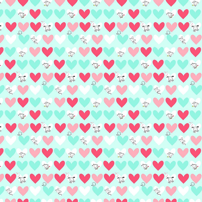 Love is in the Air Peekaboo Hearts - Light Teal