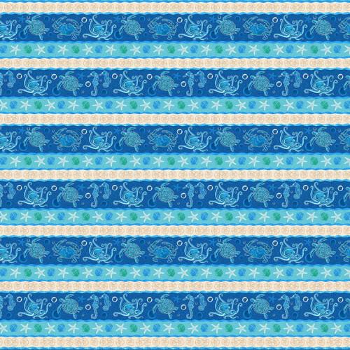 M'Ocean - Border Stripe 1.5 yd cuts