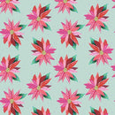 Magical Season Painterly Poinsettia - Light Turquoise enhanced with Pearlescent