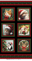 Merry Cats 24" Block Panel - Black/Multi