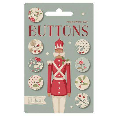 Merry Little Christmas Buttons 0.47"  - 8 pcs