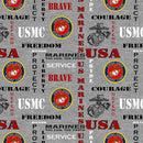 Military Prints Marine Logo - Gray