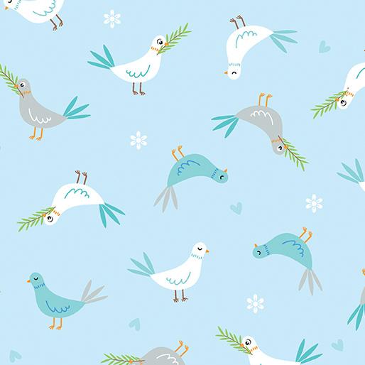 Noah's Journey Doves of Peace - Light Blue