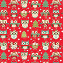 Owl Be Home for Christmas Joyous Owls - Red