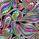 Paisley Style 108" wideback - Black/Multi  108" x 31.5" Pre-Cut