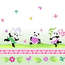 Panda Party Double Border - Soft Green