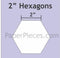 Paper Hexagon 2 inch -  25 pieces