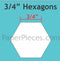 Paper Hexagons 3/4" - 750 pcs