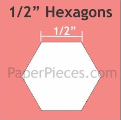 Paper Piece Hexagons Pack 1/2"  125pc