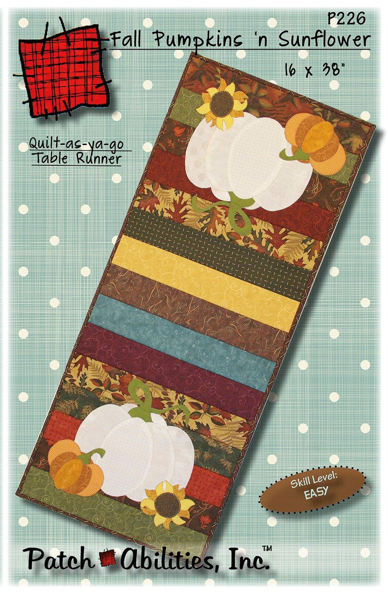 Patchabilities Fall Pumpkin & Sunflower Pattern P226