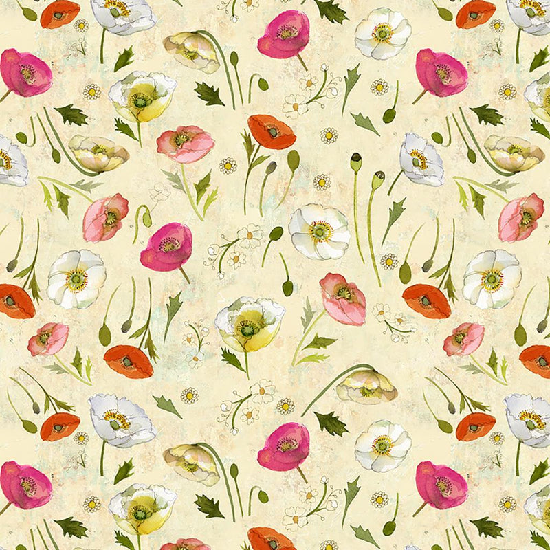 Poppy Dreams Tossed Poppies - Cream