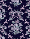 Purple Majesty Floral Damask Dark Blue