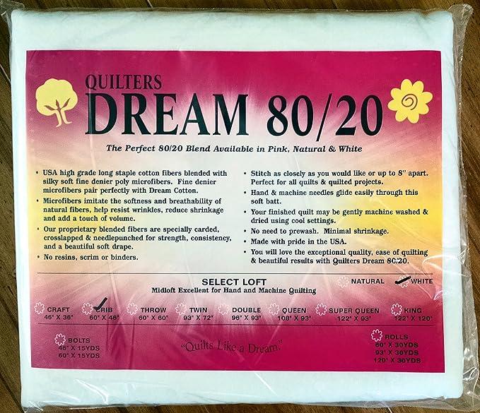 Quilters Dream 80/20 Natural Crib 46"x 60"