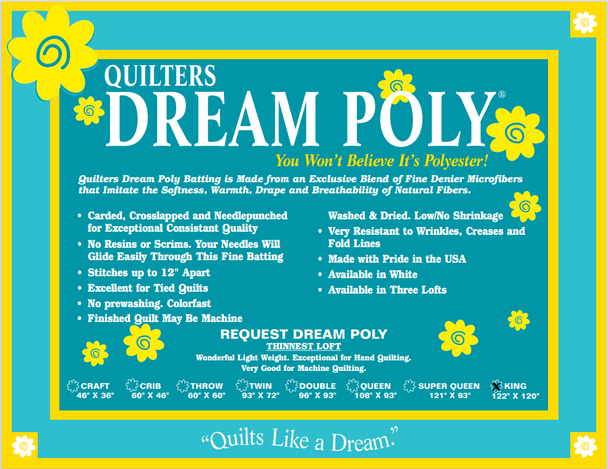 Quilters Dream Poly Request  King 122"X122"
