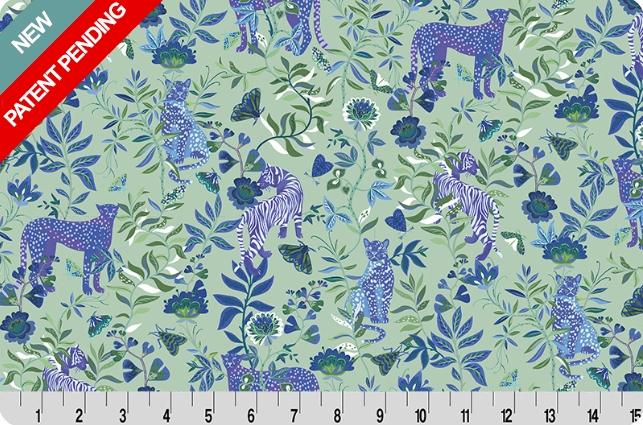 Quilting Cuddle Wanderlust Big Cats - Blue