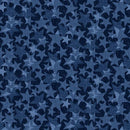 Red, White and Starry Blue 108" Tone on Tone Stars - Deep Blue