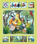 SB Jungle Friends 36" Quilt Panel - Lime