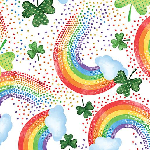 Shamrocks & Shenanigans Lucky Rainbows - White